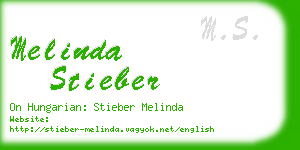 melinda stieber business card